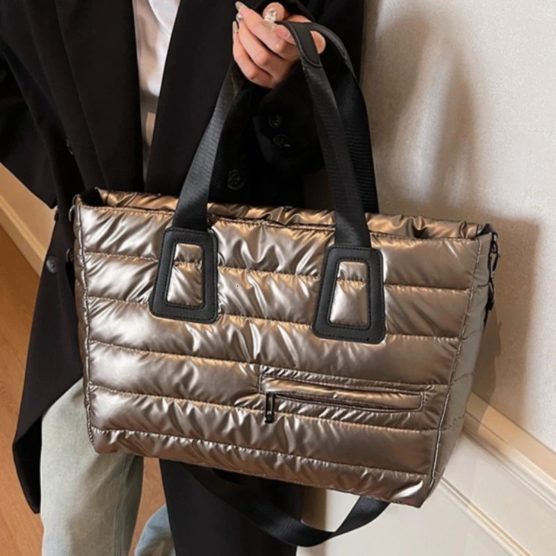 Large Capaci Casual Sle Womens down Cotton Jaet Bag Autumn Winter Versatile 2026 Crossbody Bag Tote Bag Handbags260128