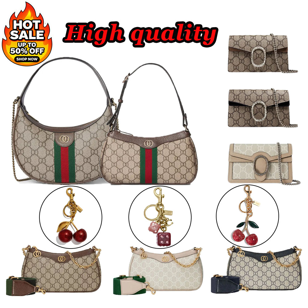 10A Dionysus High quality designer bag shouder bag Luxury Bag totebag Women Fashion Leather Chain Classic Letter Wallet mini bag red green Moon bag Crossbody bag
