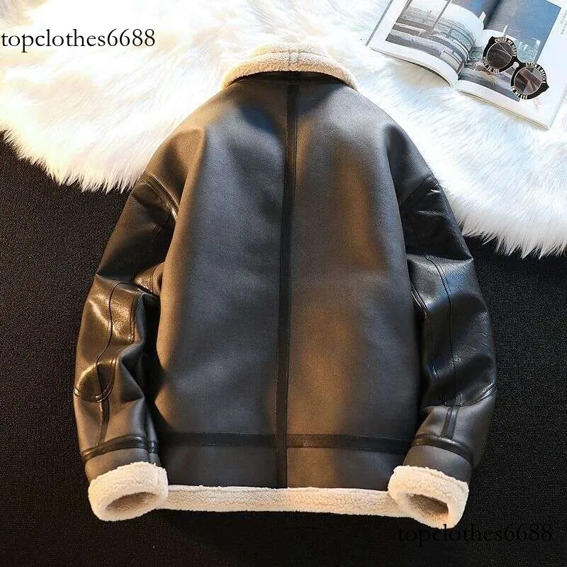 Men's Clothing winter plus veet thickened motorcycle clothing trendy deerskin cotton coat lambskin leather jacket