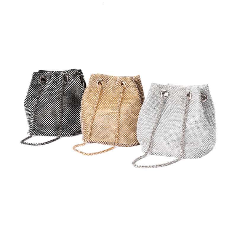 Snake Bone Chain Single Shoulder Crossbody New Small For Women Shiny Fashion Socialite Rhinestone Bucket Bag