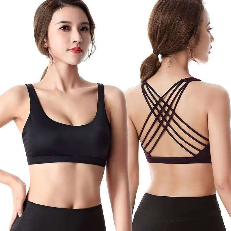 Fitness Sports Bra for Women Push Up Wirefree Padded Crisscross Strappy Running Gym Workout Yoga Underwear Crop Tops Sportswear 26Y0209
