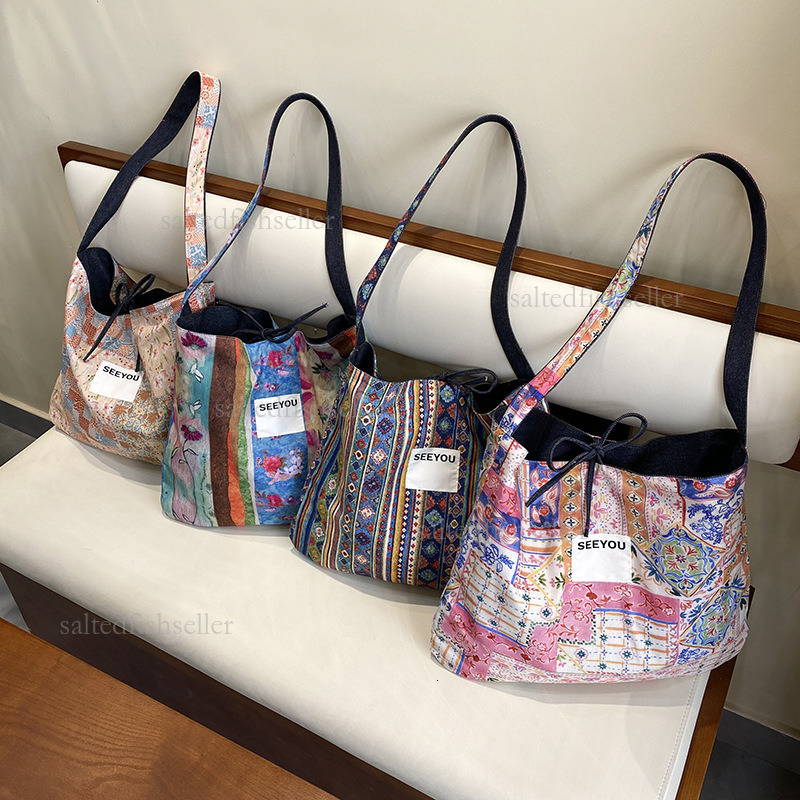2026 Chinese Style Luxury Double-sided Canvas Bag Versatile Women's Dual-use Commuting Tote Casual Shoulder Bag Large Capacity Portable Shopping 