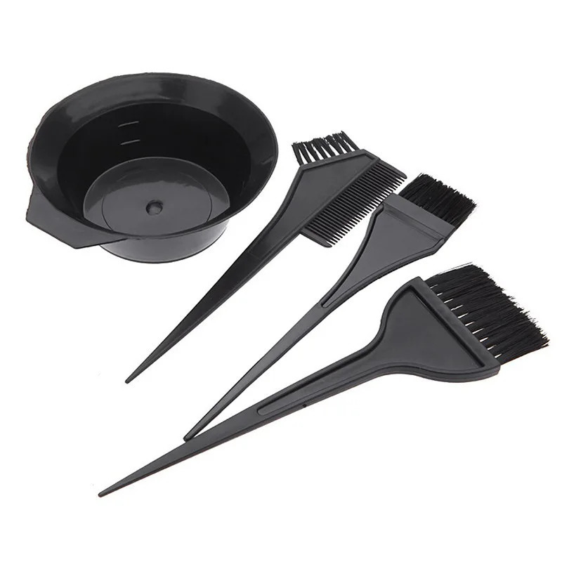 4Pcs Set Professional Hair Dyeing Kit Color Dye Bowl Stirring Brush For Coloring Bleaching Salon Home Tools 260205