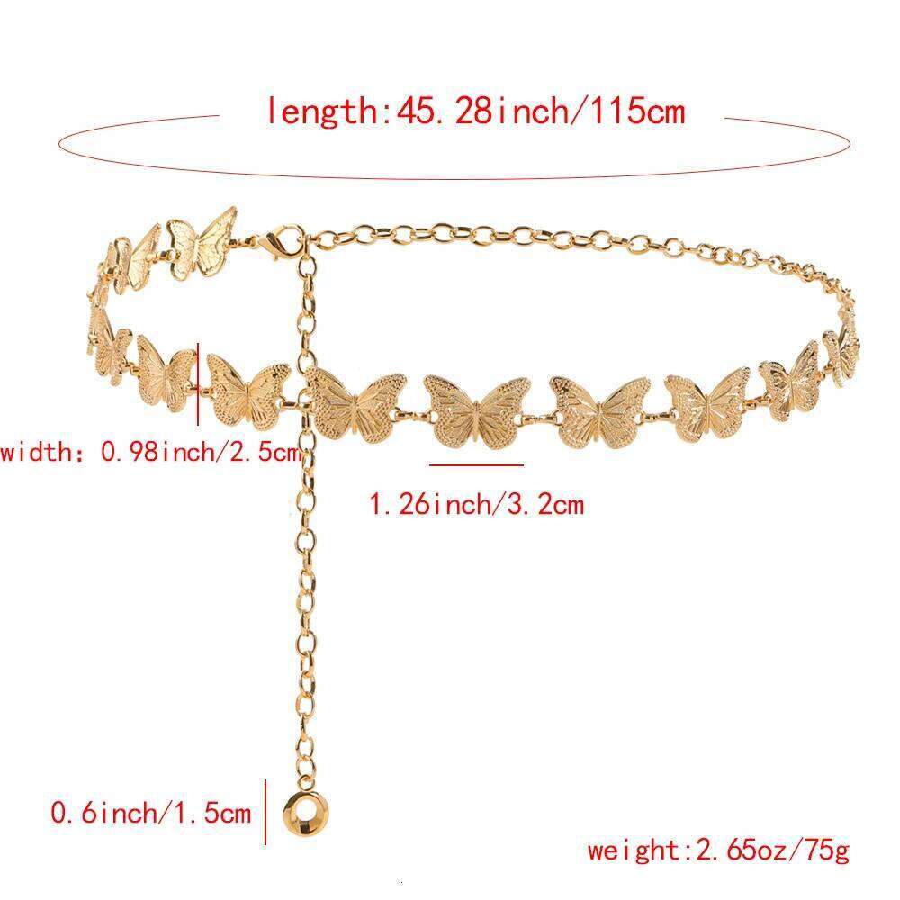 New butterfly waist Metal chain denim skirt accessories fashion everything with one outfit X260209