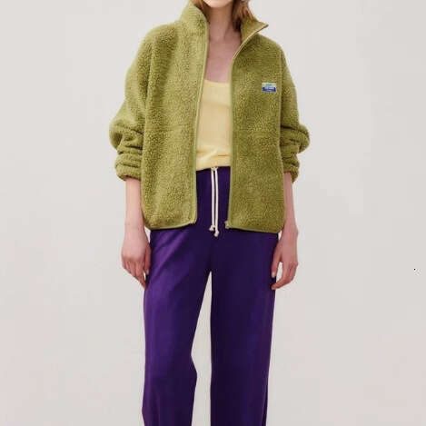 Spring Autumn European and American cross-border popular solid color casual fleece zip-up jacket with a stylish design, suitable for commuting