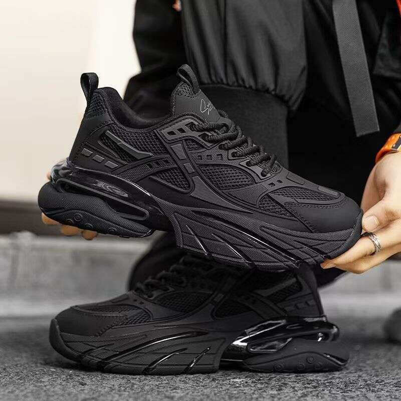 2025 New Winter Breathable Men's Height Increasing Warrior Dad Thick Sole Mesh Casual Sports Trendy Shoes