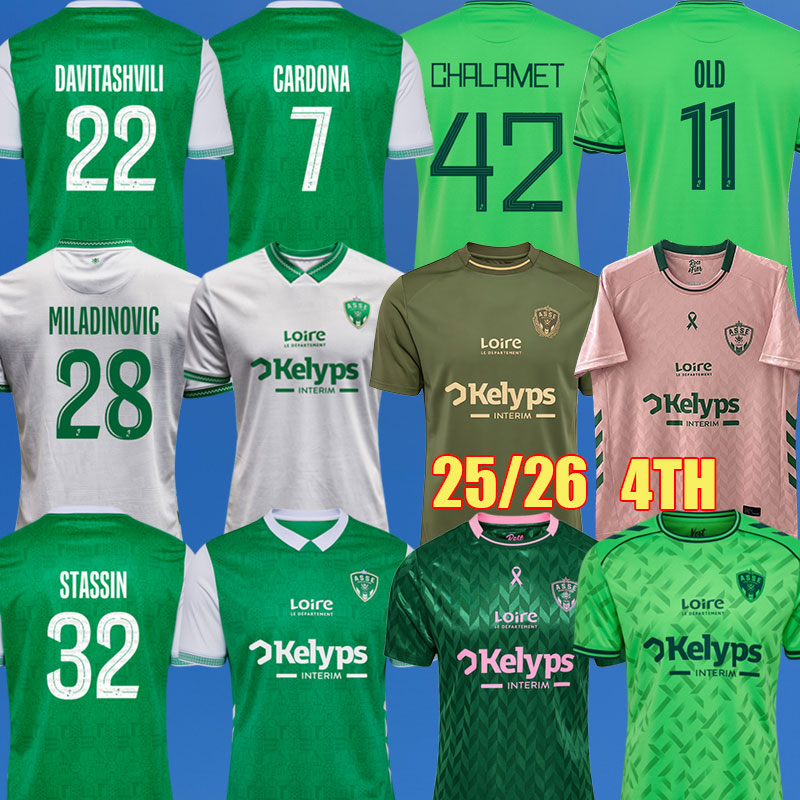 25 26 AS Saints Etienne Soccer Jerseys Fourth DAVITASHVILI 2025 2026 maillot special ASSE Etienne STASSIN Football shirts maillots equipment boutique des verts
