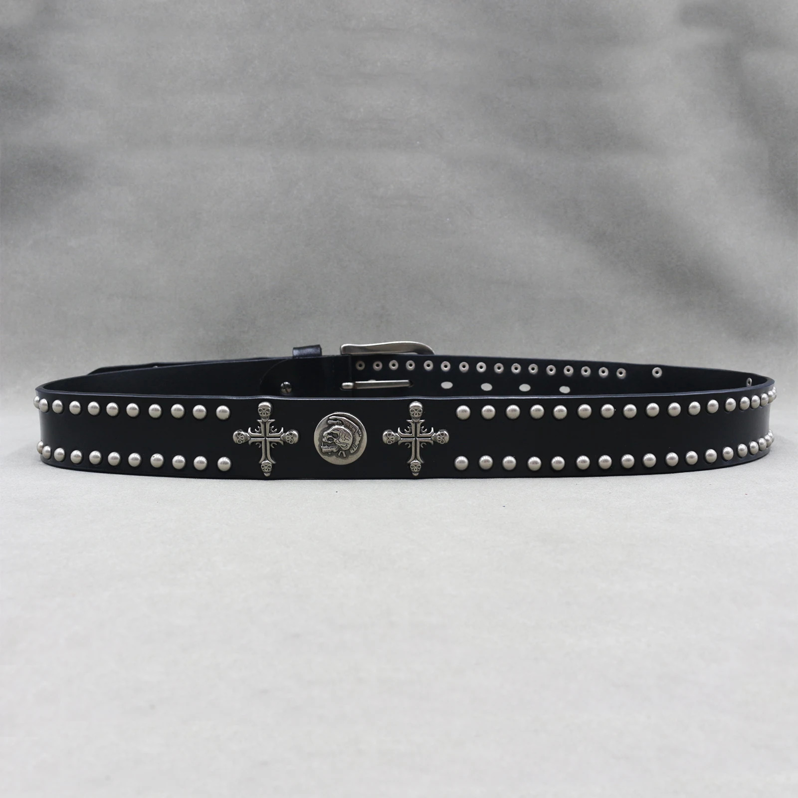 Metal Rivet Cowboy Belt Genuine Leather Cowskin Men Belt Punk Rivet Jeans Belts For WOMEN Ceinture Homme Cinturones Hombre 260124