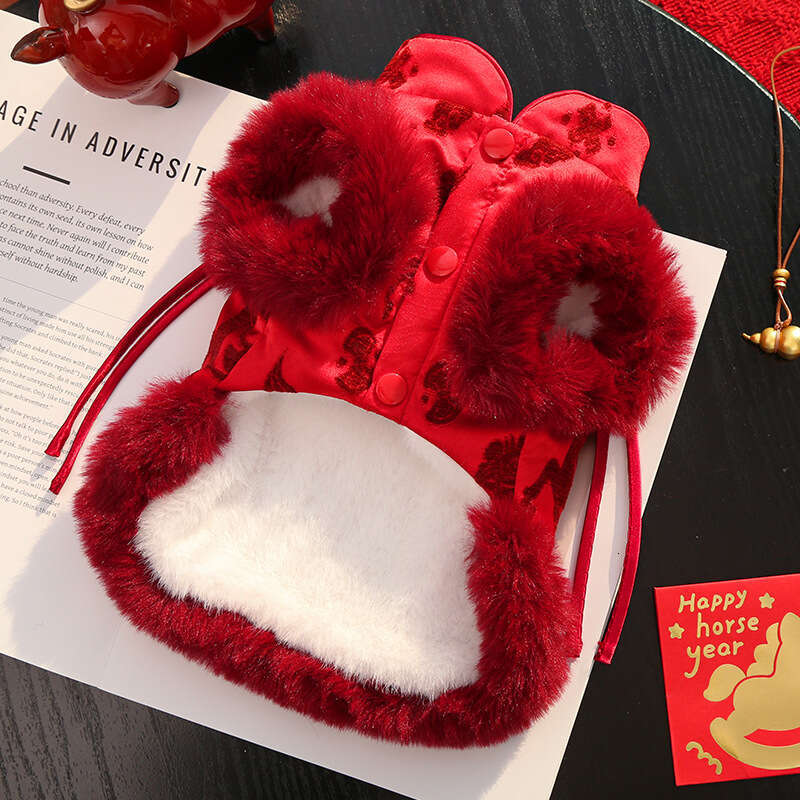 Year Of The Horse New Chinese Style Hairless Pet Fleece Dog Cat Autumn Winter Clothing Accessories Wholesale