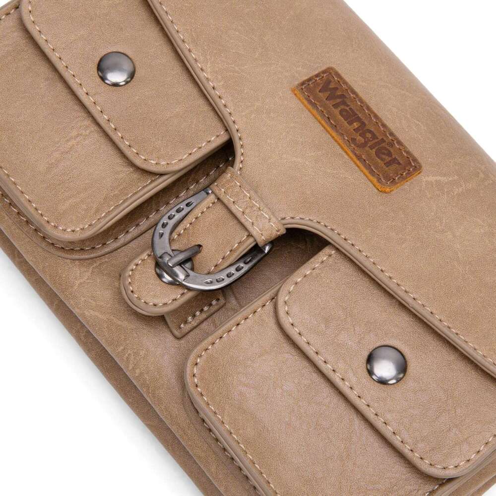 Wrangler Crossbody Wallet Purses Multi Function Card Holder Small Purse With Double Zipper