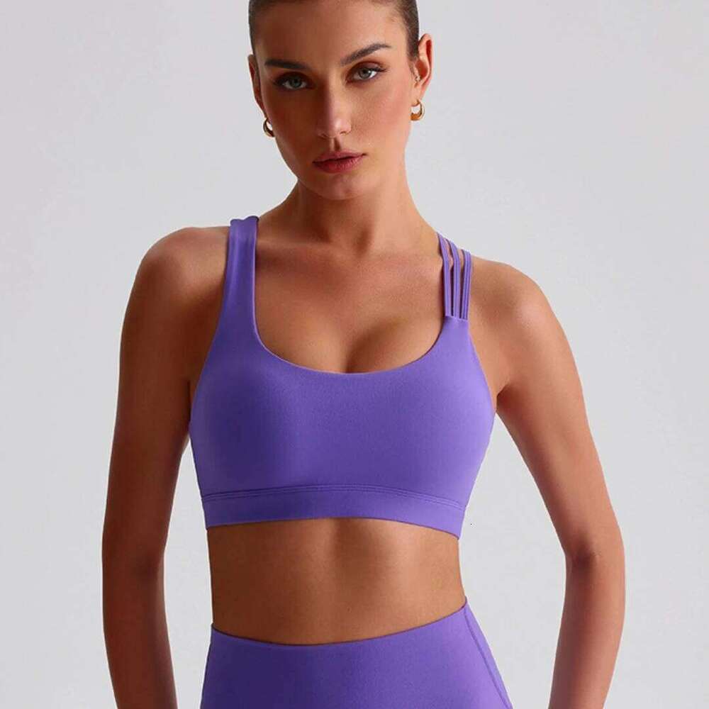 Solid Color Women Cross High Strength Shoulder Strap Fitness Bra Tight Sport Top Comprehensive Training Gym Yoga Underwear 26Y0209