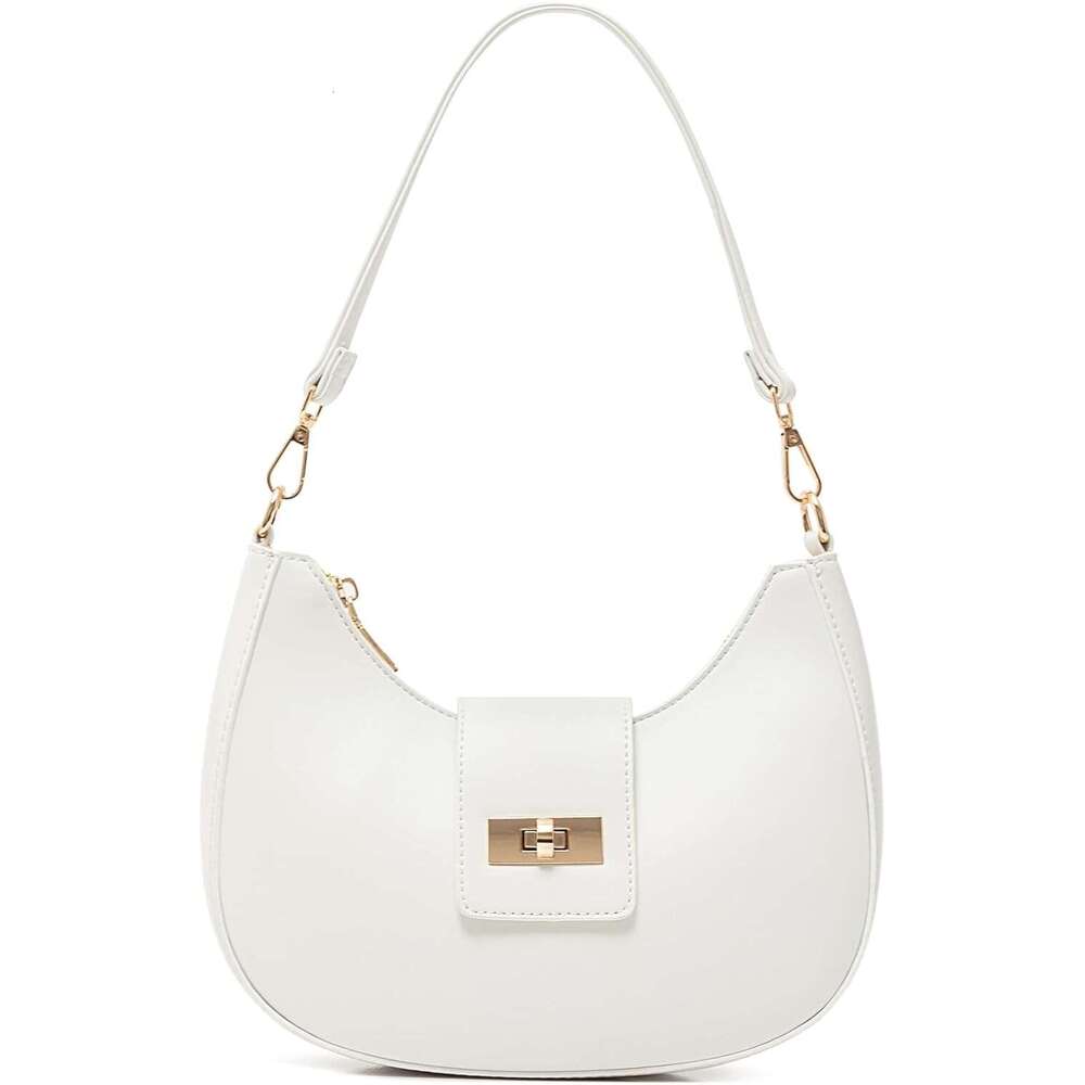 Crescent Shoulder Bag For Women Retro Vegan Leather Crossbody Bags Tote Handbag Underarm Purses