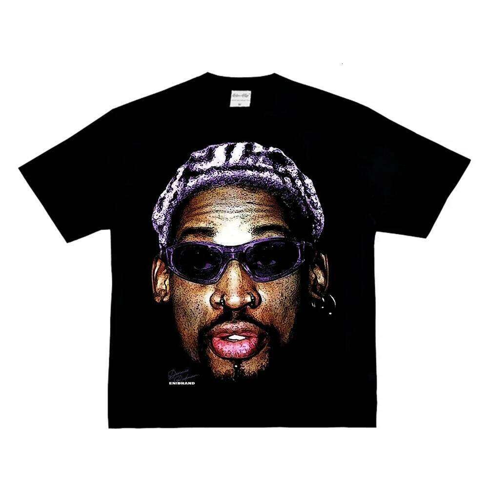 Fashion Men Women's T-shirt Basketball Star American Big Head Print Short Sleeve Cotton T-Shirt Loose Street Wear Tops Clothing X260209