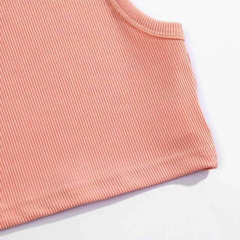 Toddler Kid Girls Tank Tops Racer Crop Sleeveless Sports Casual Solid Dance Top For Ballet Gymnastics Dancewear 26Y0209