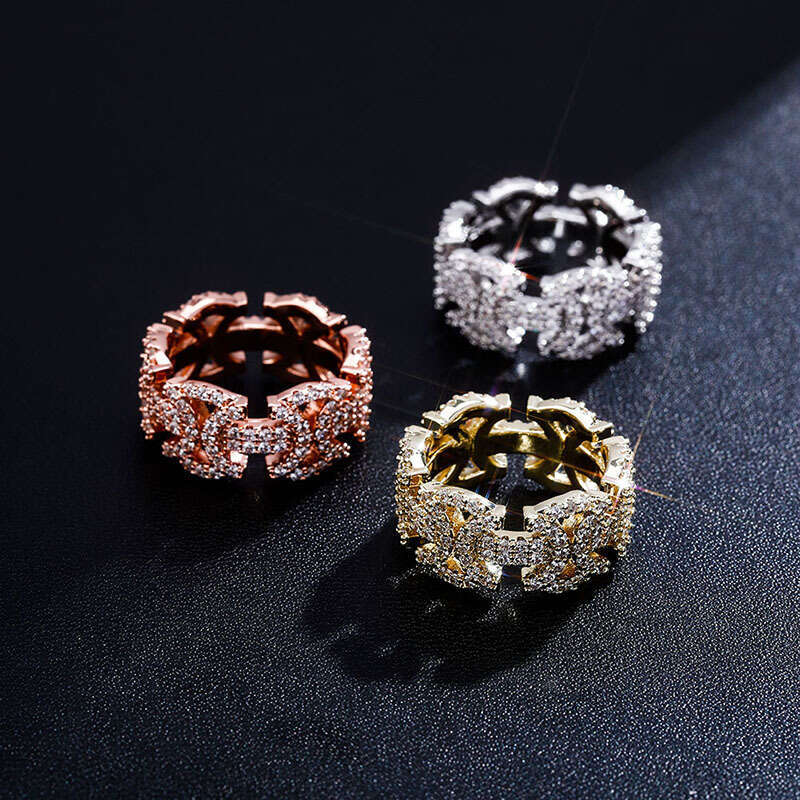 Butterfly Full Zircon Trendy Hip-hop Ring Personality Bowknot Hollow Jewelry
