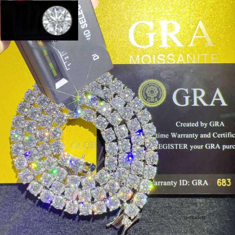 Fine jewelry sterg sier vvs moissanite necklace dia mossanite tennis chain 90