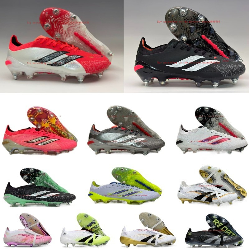 Quality Football Boots 25 26th Metal Spikes Tongue Fold Laceless Laces FG Mens Soccer Cleats Comfortable Training Leather Football Shoes kids