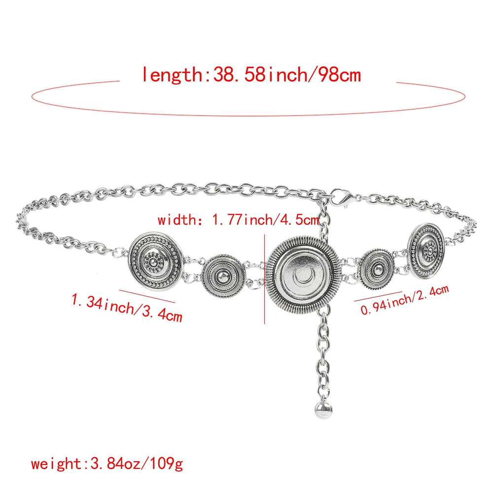 The new retro metal waist belt women 2024 senior sense 100 with a dress chain X260209