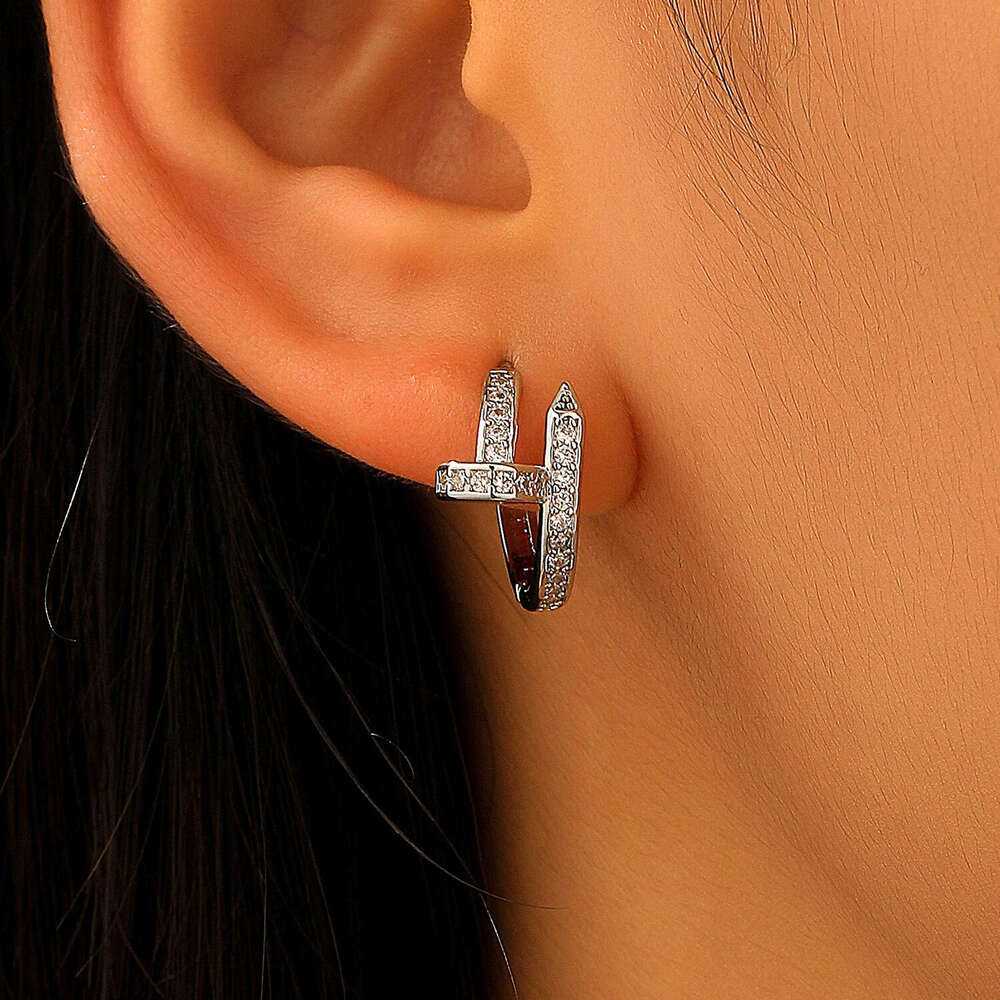 Women's Jewelry Luxury Earrings Designer Earrings For Woman Earrings For Men Ear Cuffs Niche Diamond Studded Single Ear Buckle Personality Diamon