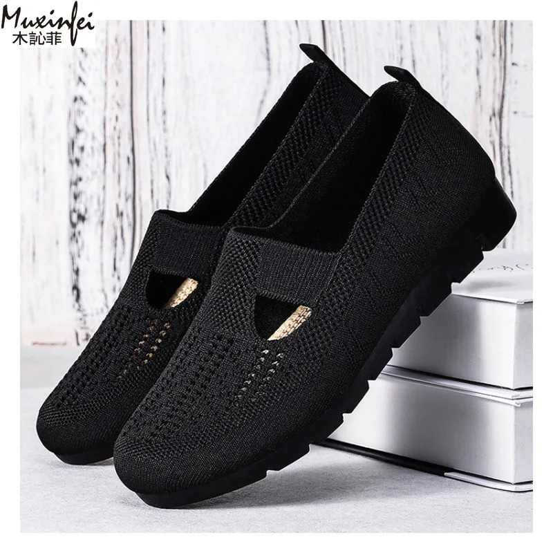Womens Summer Shoes Breathable Flat with A Casual Womens Sneakers Comfortable Soft Sole Large Size 36-43 Shoes Clearance 260124