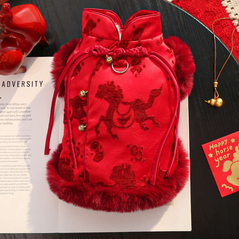 Year Of The Horse New Chinese Style Hairless Pet Fleece Dog Cat Autumn Winter Clothing Accessories Wholesale clothes