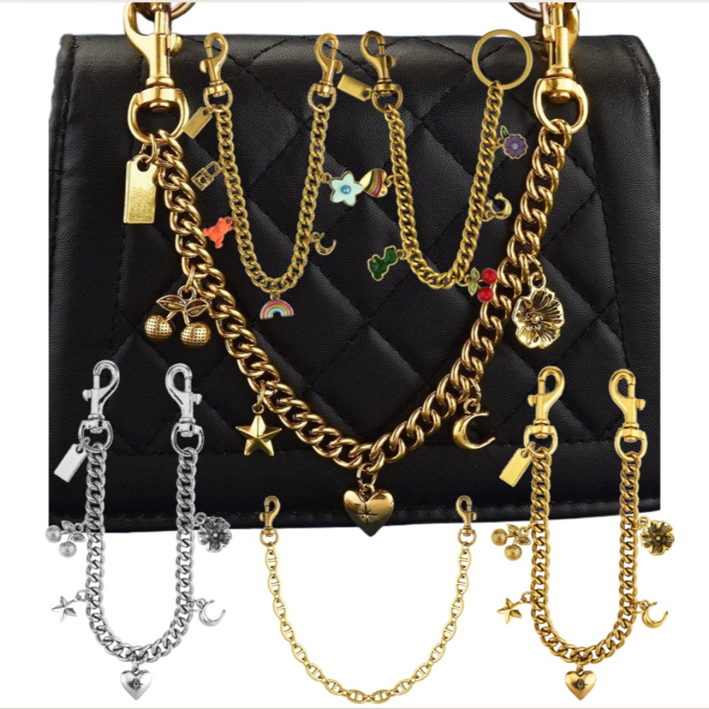 bag charm luxury designer keychain for women with gold cherry and taxi charm pend horse bag charmcherry bag charm bag charm gold
