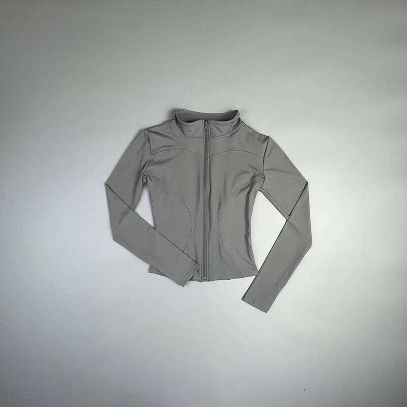 2025 New Coat Short Sports WOMEN'S Fitness Clothes Slimming Body Sculpting Zipper Yoga 26Y0209