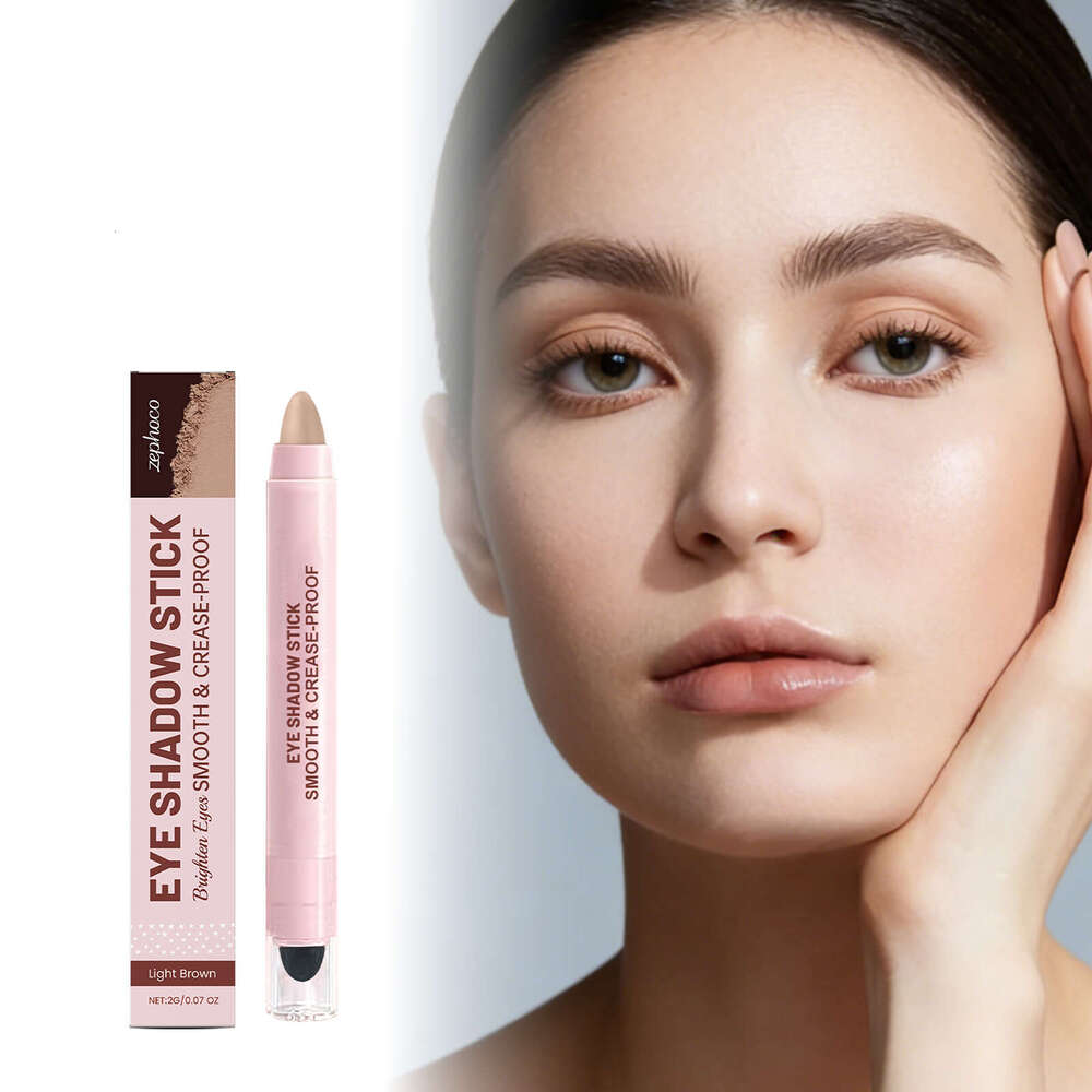 zephoco Light Brown Matte Texture Silky Smooth Color Rendering Long-lasting Makeup Effect Daily Natural Eyeshadow Stick