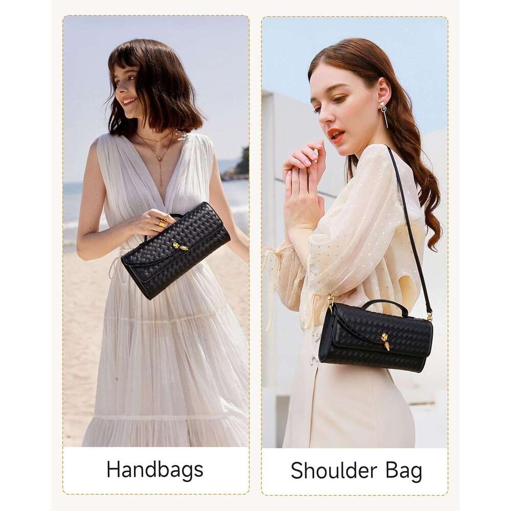 Trendy Woven Women Underarm Handbag Cute Satchels Crossbody Purse PU Wallet For Women Formal Satchel Leather Evening Bag Shoulder Handbag