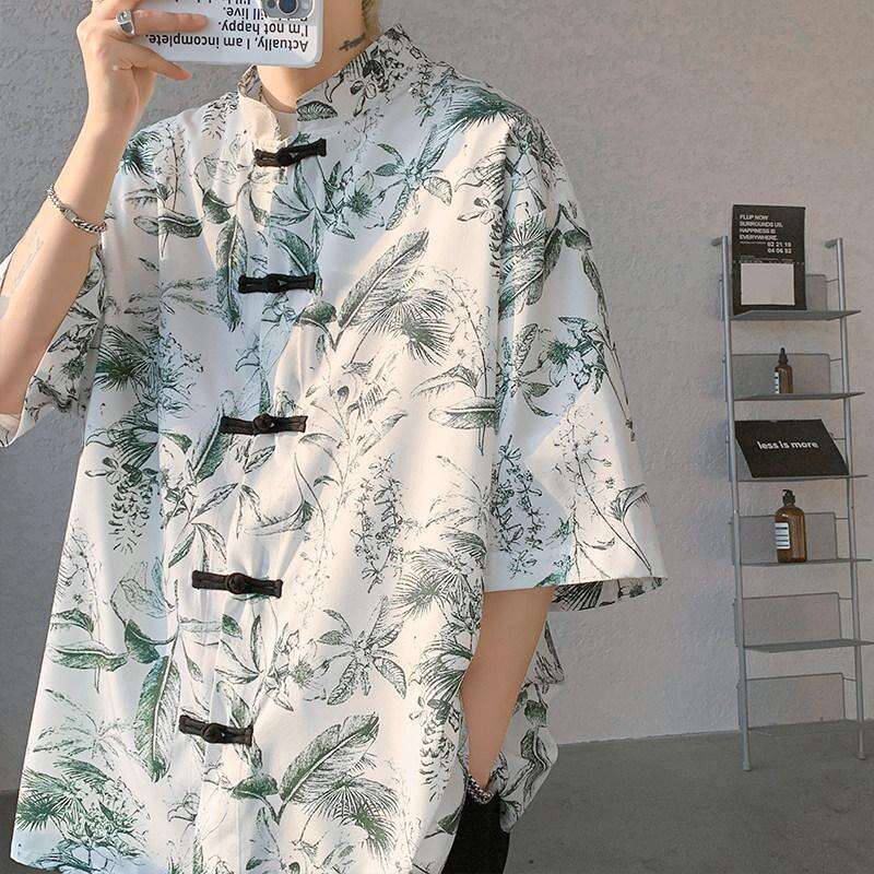 Short-Sleeved Summer Chinese-Style Plus-Size Men's Clothing Set, Including Half-Sleeve T-Shirt And Shorts, A Complete Outfit
