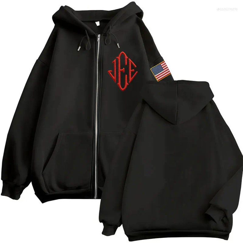Men's Hoodies Jeffrey Epstein Print Zipper Men Women Fashion Zip Up Hooded Sweatshirts Long Sleeve Pullovers Jackets