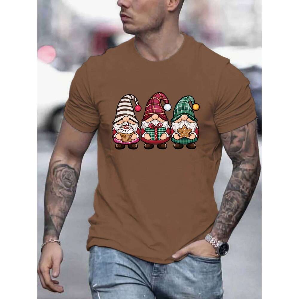 Christmas Festive Graphic T Summer Kids Clothing Men's Shirts Crew Neck Short Sleeve T-Shirts Fashion Man Clothes X260209