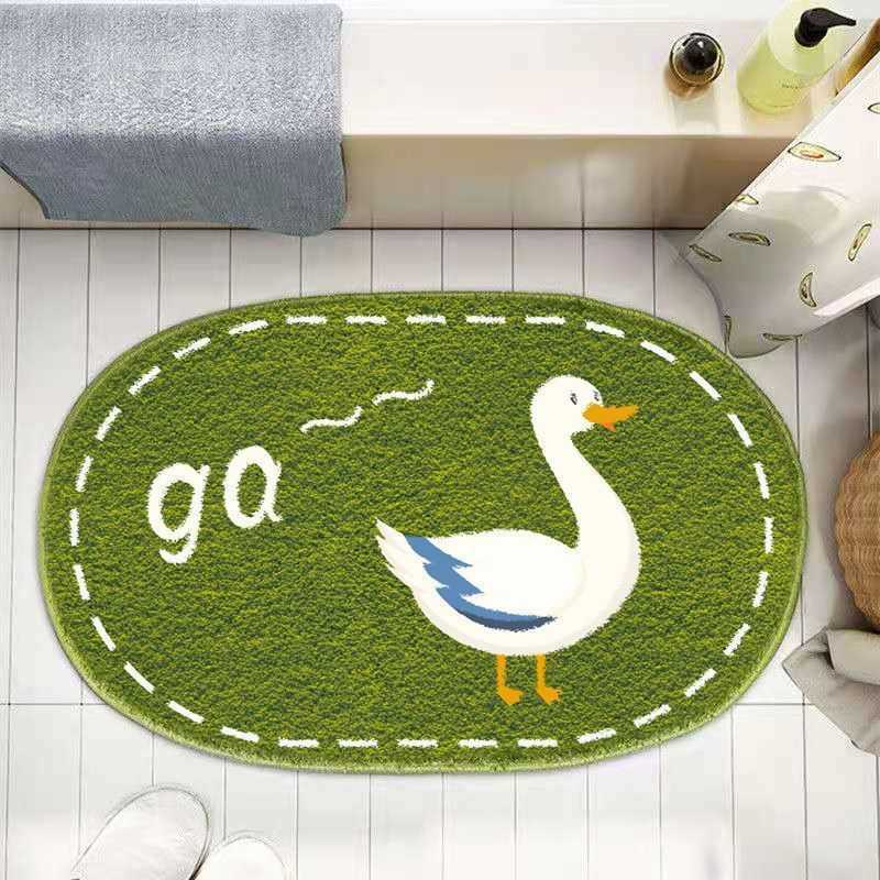 Cute Cartoon Anime Imitation Cashmere Absorbent Floor Mat Home Bathroom Entrance Non-Slip Doormat Dirt-Resistant Entryway Mat S260207