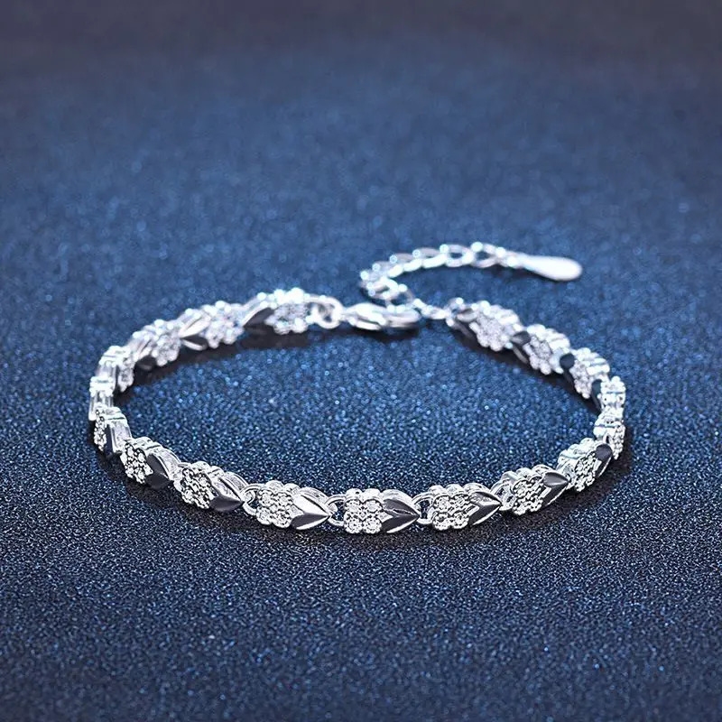 Fine Heart Bracelets 925 Sterling Silver Chain Cuff for Women Men Adjustable High Quality Fashion Party Jewelry Gifts 260128
