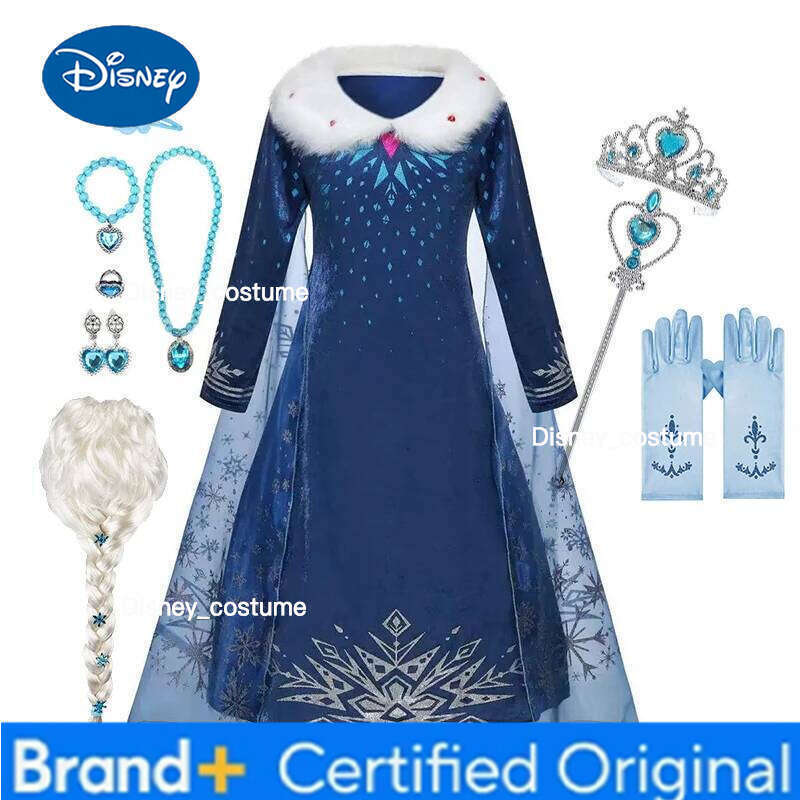 Disney Frozen 2 Elsa Princess Girls Dress Up Snow Queen Costume Halloween Kids Carnival Birthday Party Clothes H2602091