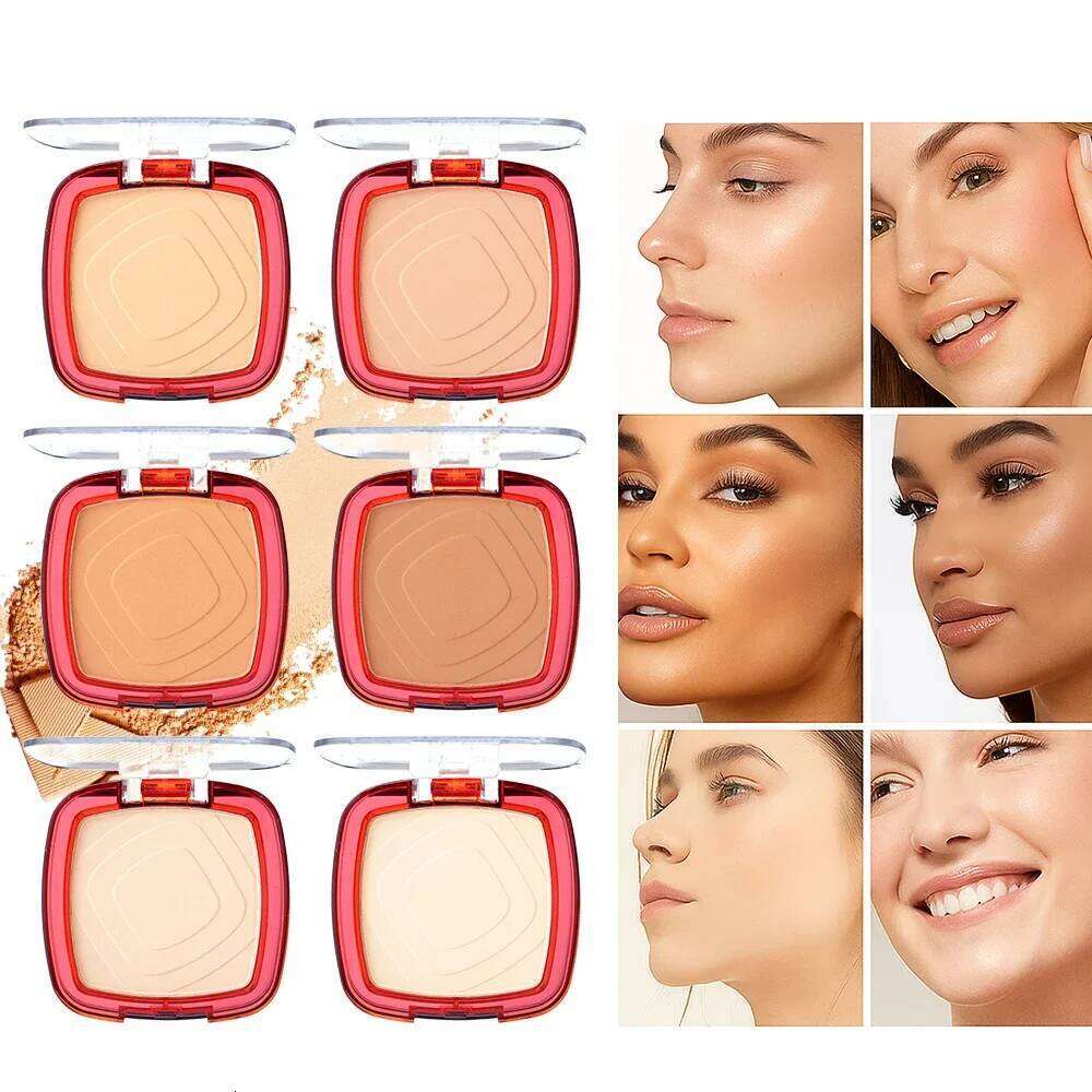 Waterproof Matte Pressed Powder Full Coverage Oil Control 24H Weightless Foundation Long Lasting Non Caking Finishing 26L0209
