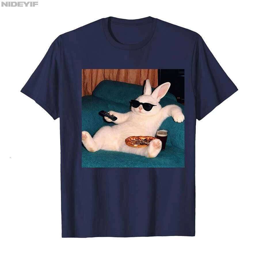 Lazy Bunny Meme Rabbit T-shirt Men Women Harajuku Hiphop Streetwear 100% Cotton T Shirts Tops P680 X260209 - view 6