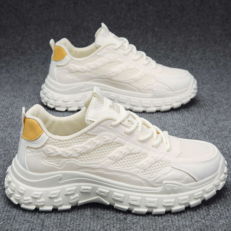 Men's Winter Breathable Wear-resistant Non-slip Tire Sole Work Black Sports Height-increasing Dad Trendy Shoes