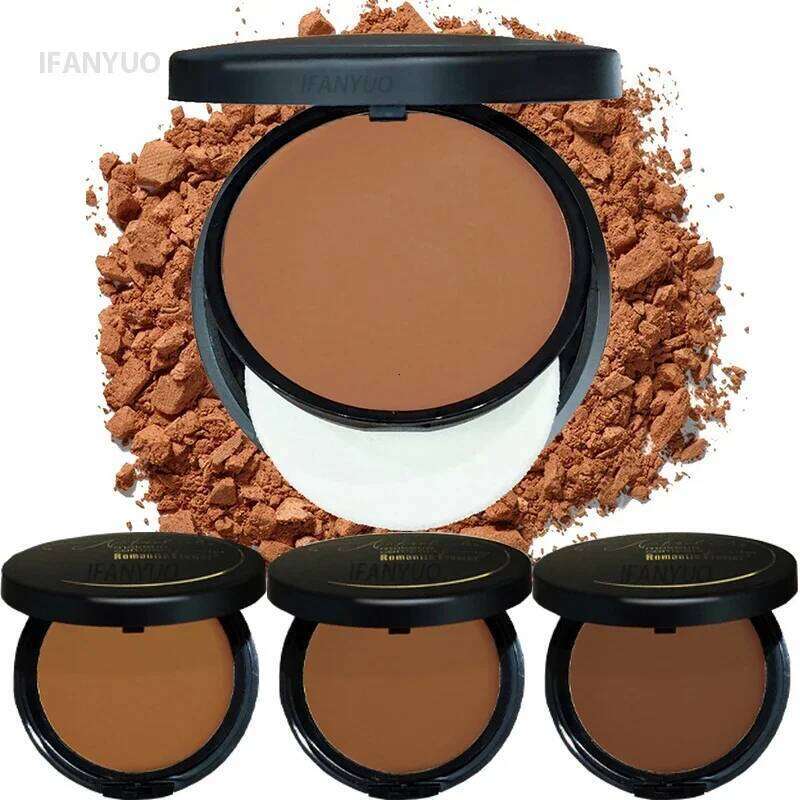 Wheat Bronzing Dark Skin Matte Finish Sweatproof Oil Control Foundation Concealer Contour Palette with Powder Puff Mirror 26L0209