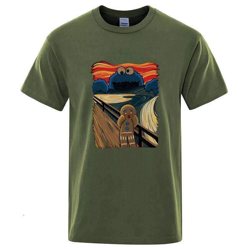 Summer Men's High Quality 100% Cotton Short Sleeve Print Casual Loose T Shirt O-neck T-shirt Male Tees for Men X260209