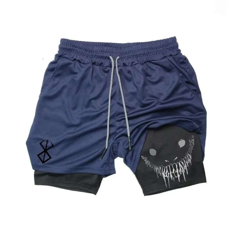 Men's Running Shorts 2-in-1 Quick-Dry Gym Workout Jogging Fitness Double-Layer Sports Shorts