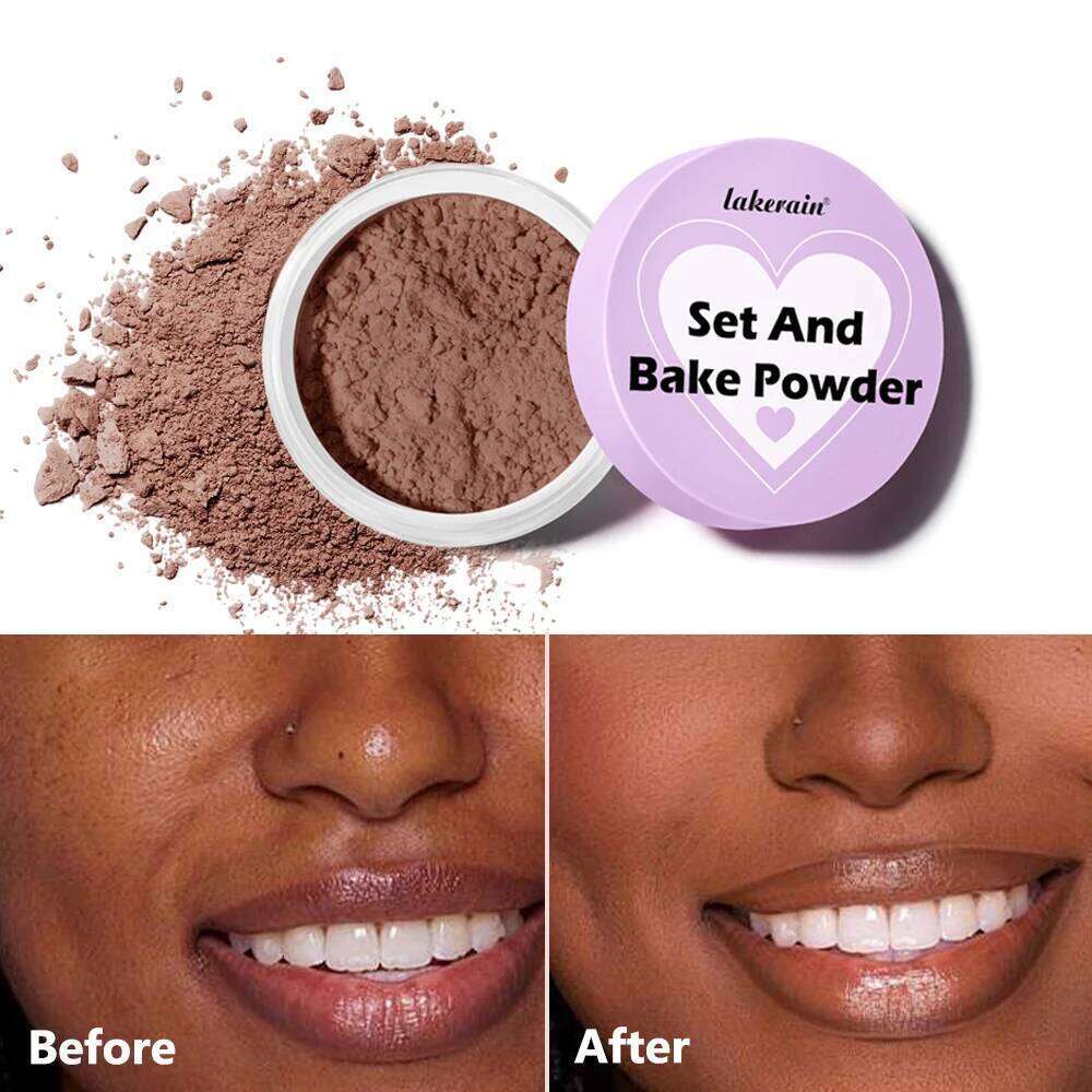 Long Lasting Bake Powder and Puff Pass Set 5 Colors Oil-Absorbing Matte Finish Locks Setting Face Cosmetics kimchi 26L0209