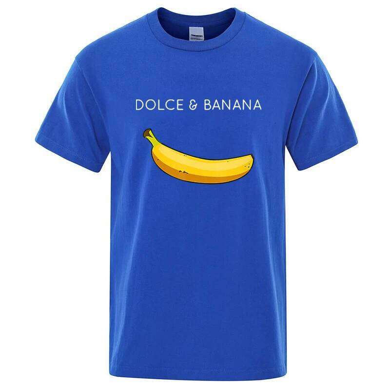 Summer Men's High Quality 100%Cotton Funny Banana Printing Loose O-neck Men Short Sleeve Casual For Male T-shirt Top Tee X260209