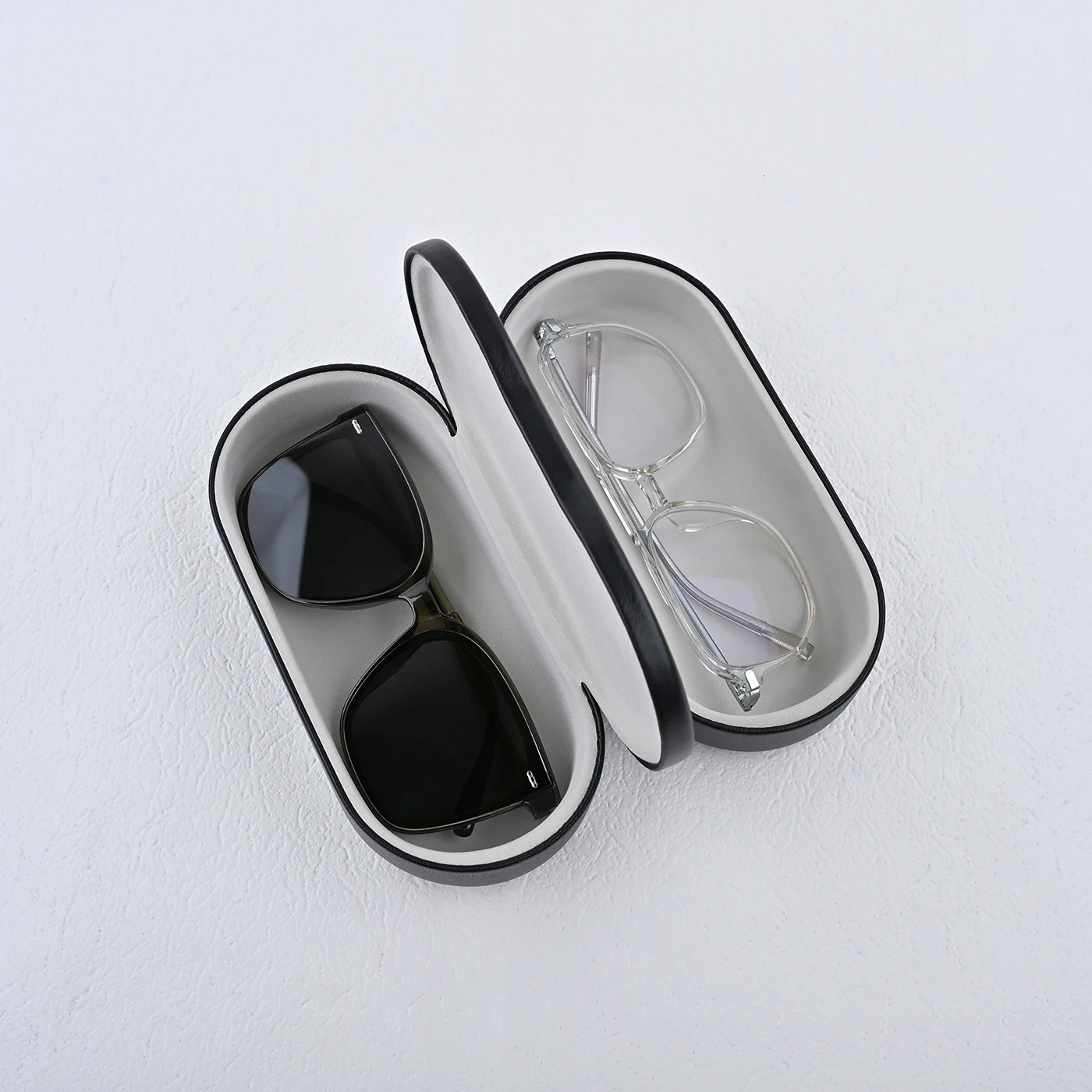 Large glasses case pressure-resistant leather multifunctional myopia glasses case 260208