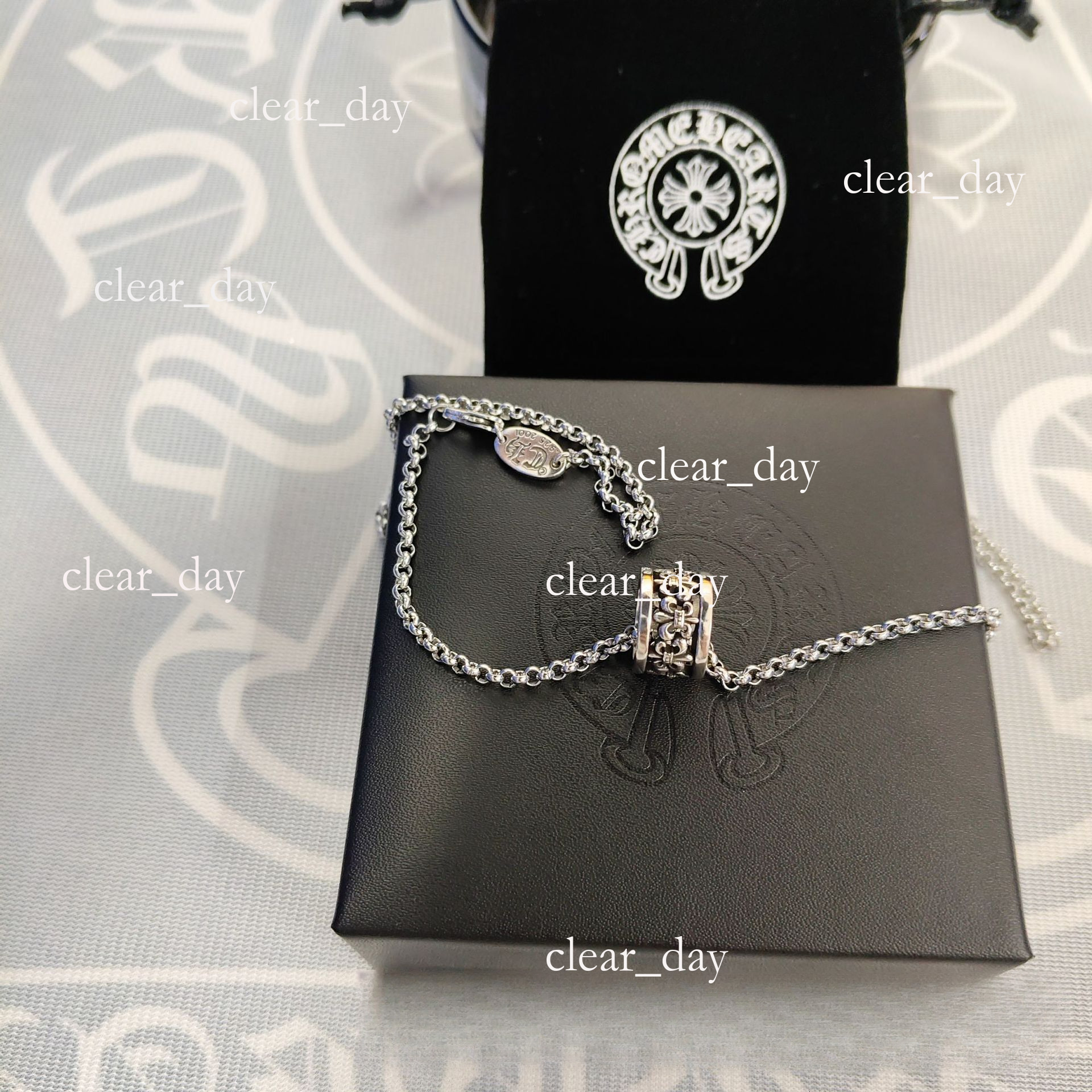 Designer Necklace Chrome Trendy Brand Vintage Rhinestone Silver Cross Hot-Selling Crome Necklace Unisex Pendant Classic Sweater Chain Chromelys Necklace 8fd