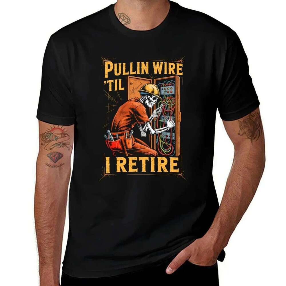 100% pack Retire Wire Pullin Til men I T-Shirt cotton designer t shirts shirt X260209