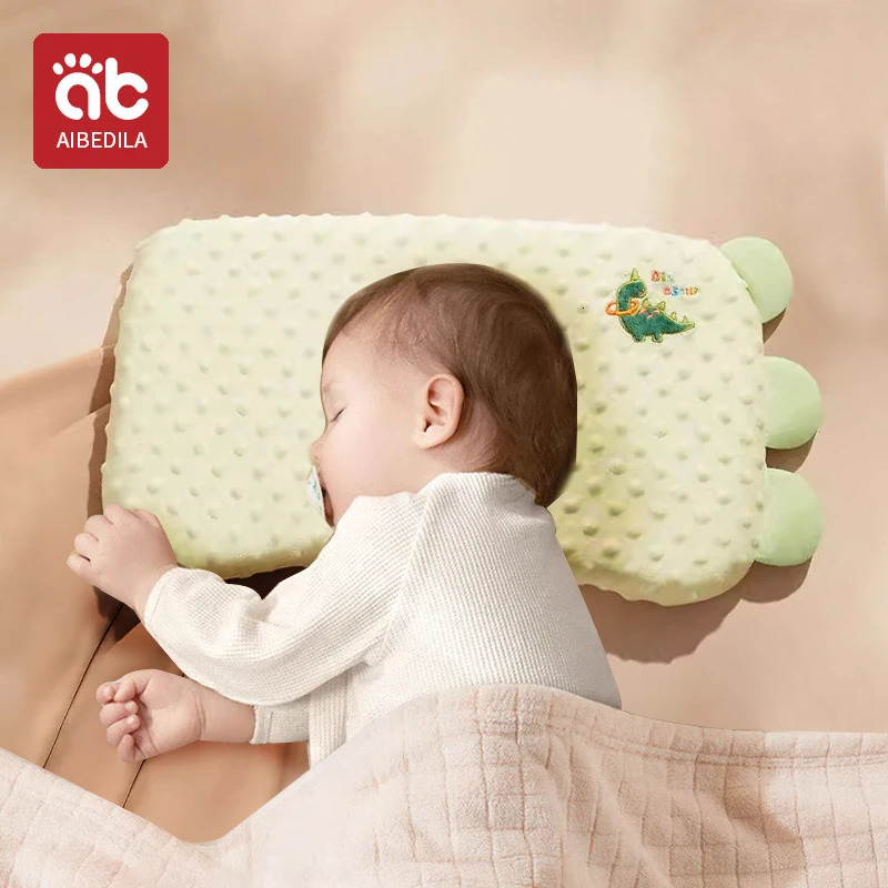 AIBEDILA Infants Washable Pillow Toddlers Soothing Bean Sleeping Pillows 0-6Y Kindergarten Cartoon Memory Silicone Cotton Pillow 260124