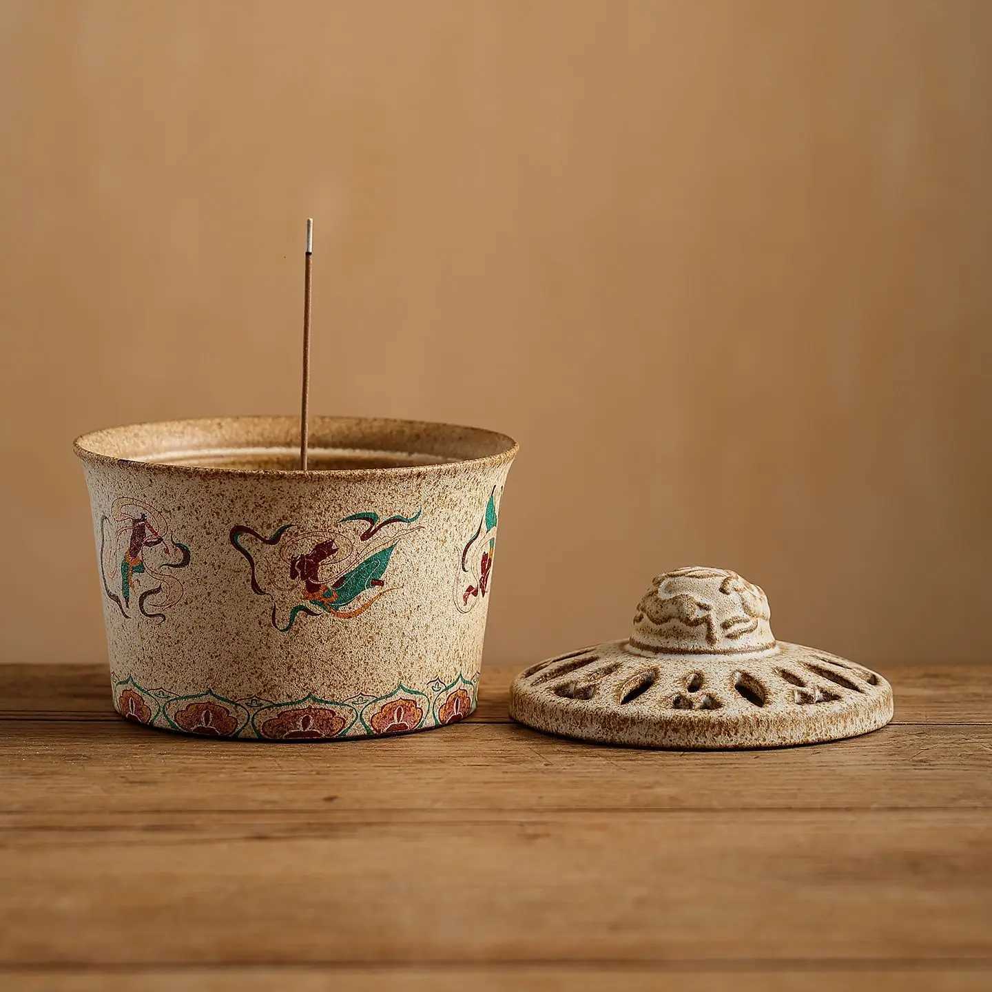 Retro Dunhuang Flying Incense Burner Ceramic Plate Incense Burner Decoration Multi Purpose Incense Plate Fragrance Holder C260209