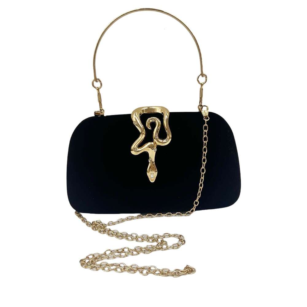 Cross Border New Women S Fashion Snake Shaped Lock Chain Crossbody Party Banquet Clutch Evening Bag