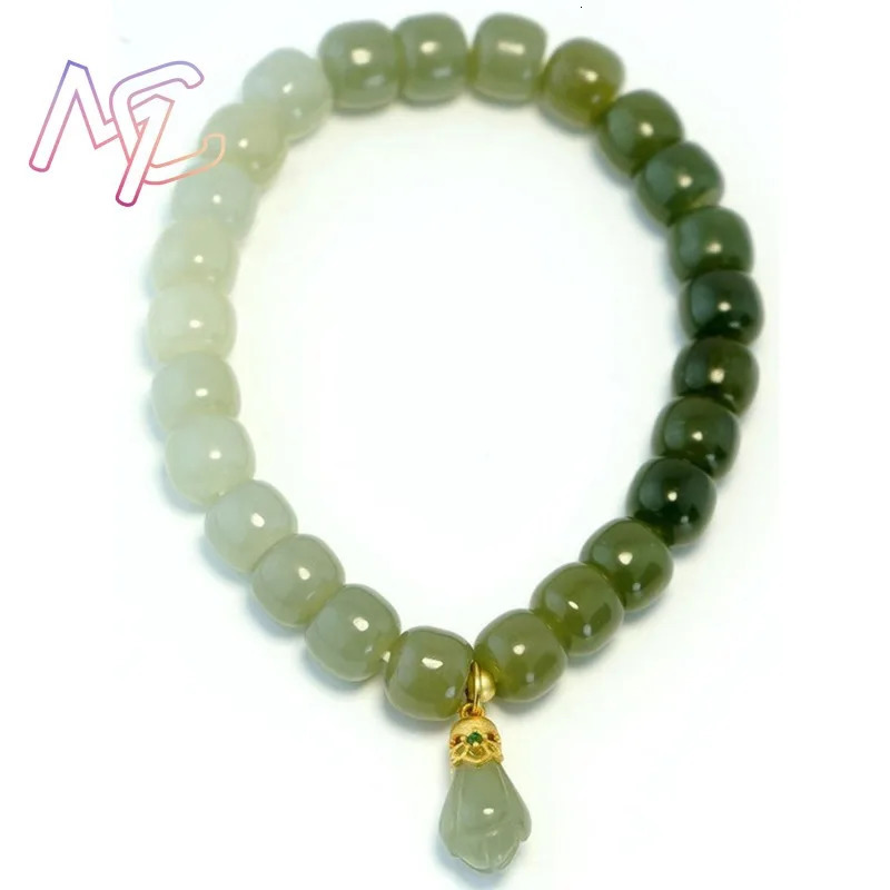 Natural Hetian Jade Flower Bracelet Agate Bangle Real Jewelry Tourmaline Exquisite Sexy Young Fashion Charm Gifts for Women Girl 260202